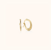 Halat Çerçeveli Modern Oval Küpe