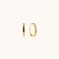 Gold Patterned Thick Hoop Earrings