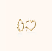 Altın Minimalist Kalp Form Halka Küpe