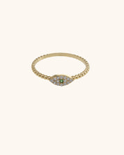 Minimalist Yeşil Gözlü Yüzük