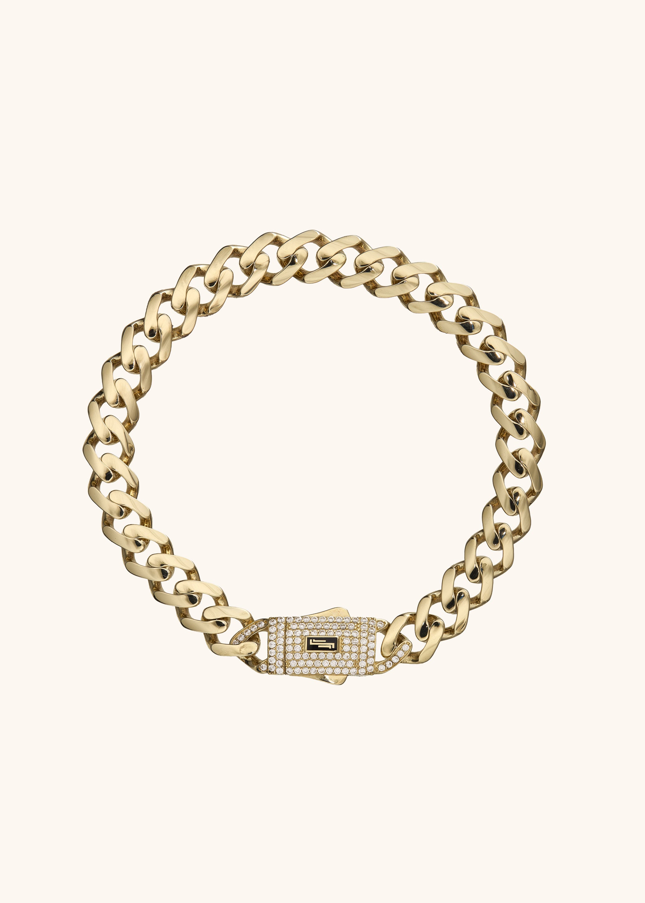 Sade Zincir Gövdeli Taşlı Kilit Bileklik