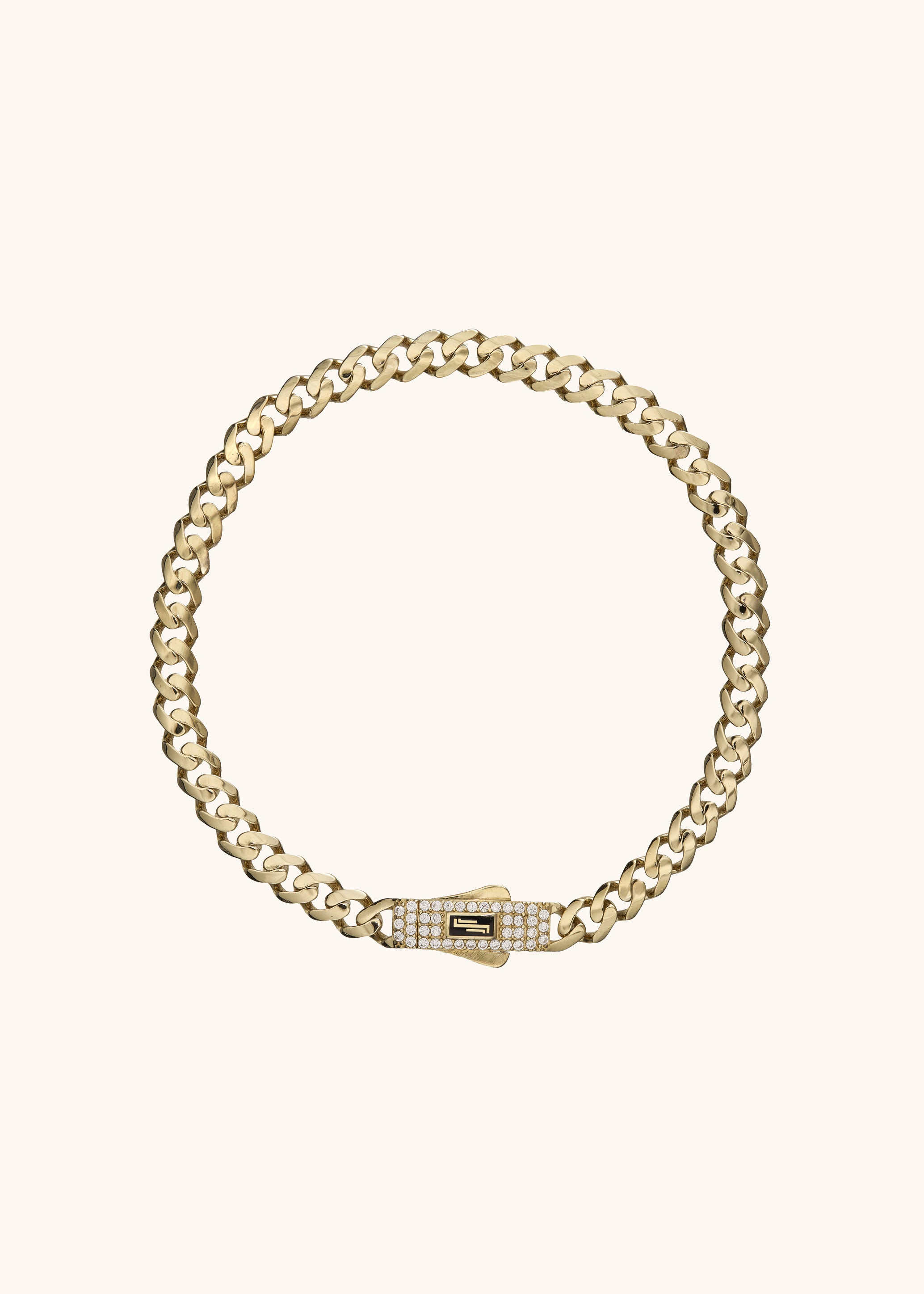 Sade Zincir Gövdeli Taşlı Kilit Bileklik