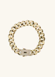 Sade Zincir Gövdeli Taşlı Kilit Bileklik