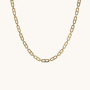 Geometrik Dikdörtgen Formlu Modern Altın Kolye