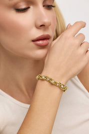 Işıltılı ve Silindir Detaylı Modern Halka Bileklik