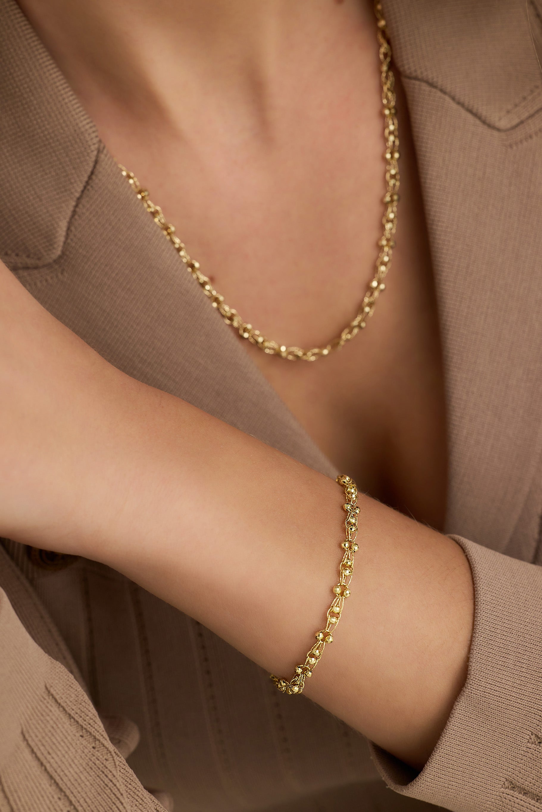 İkili İnce Zincir Zarif Bileklik