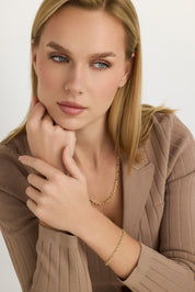 İkili İnce Zincir Zarif Bileklik