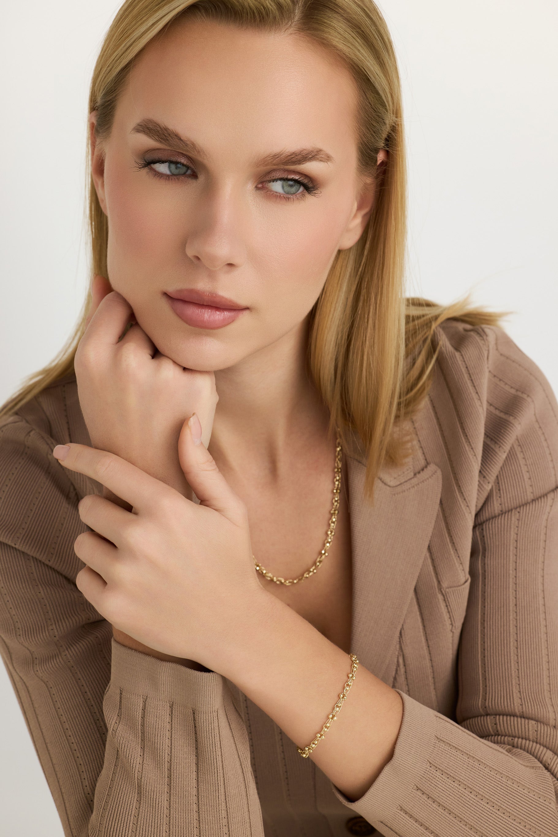 İkili İnce Zincir Zarif Bileklik