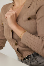 İkili İnce Zincir Zarif Bileklik