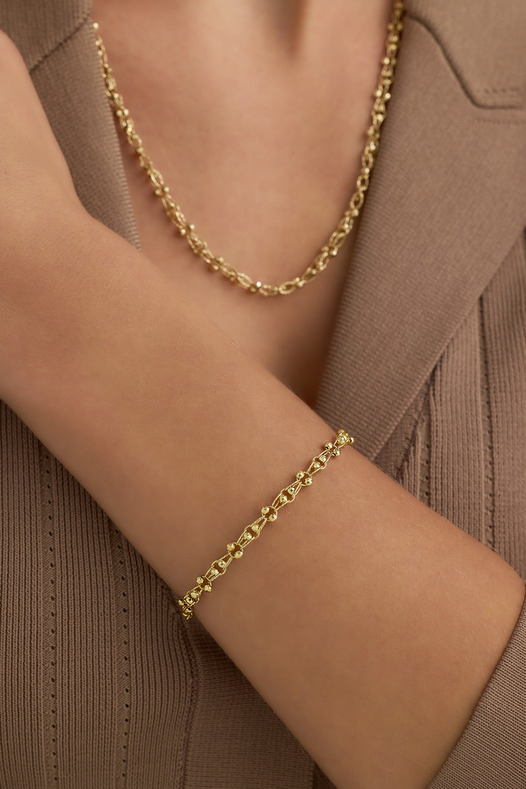 İkili İnce Zincir Zarif Bileklik