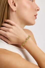 Işıltılı ve Silindir Detaylı Modern Halka Bileklik