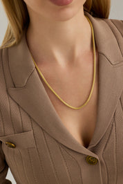 Örgü Dokulu İnce Tasarım Zincir Kolye