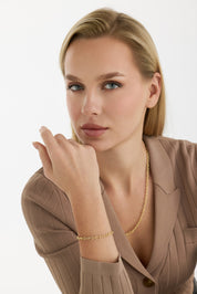 İkili İnce Zincir Zarif Bileklik