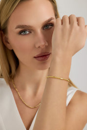 Silindir Formlu ve Işıltılı Top Zincir Bileklik