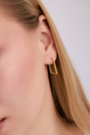 Modern Dikdörtgen Baget Form Halka Küpe