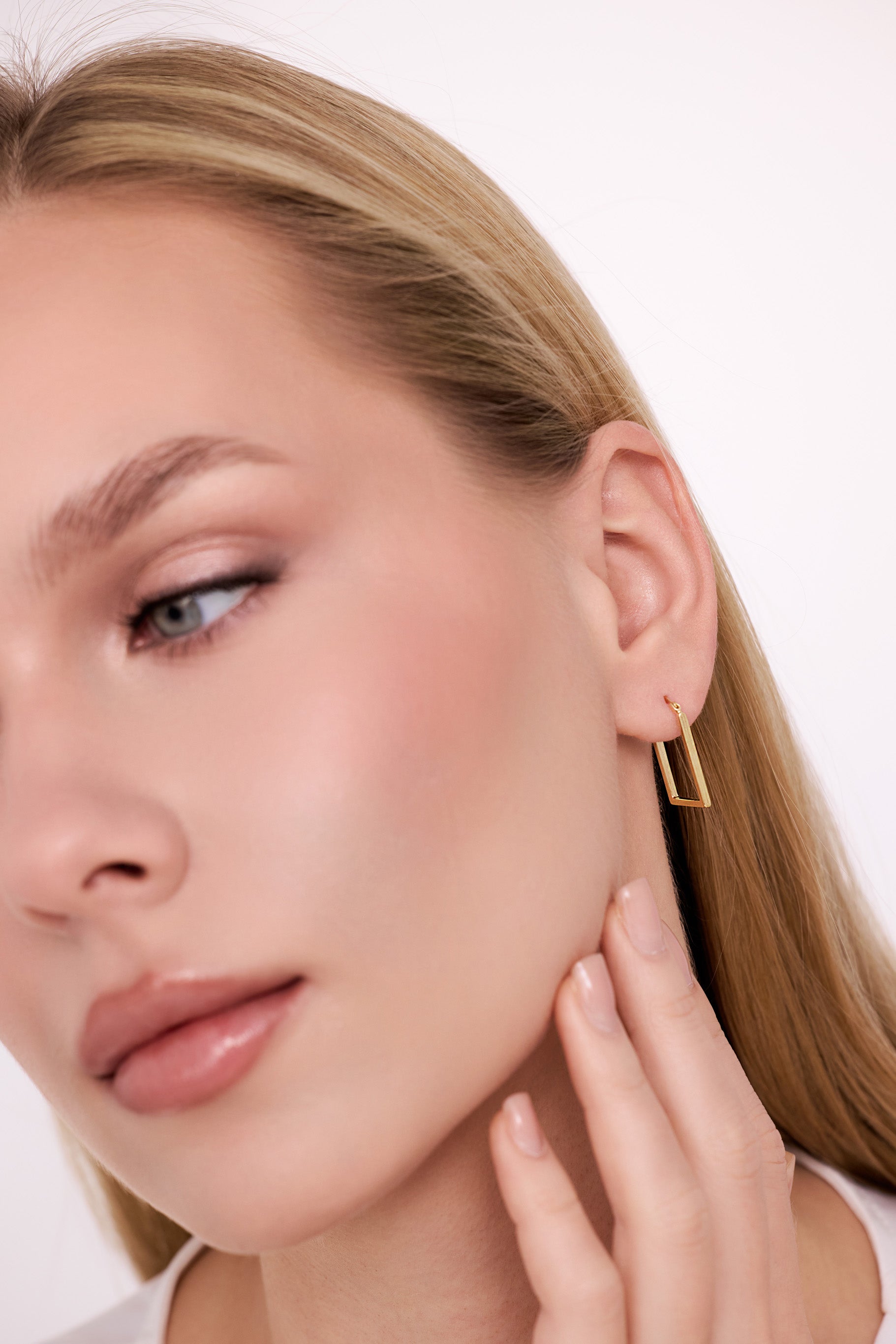 Modern Dikdörtgen Baget Form Halka Küpe