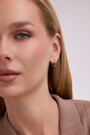 Altın Klasik Halat Burgu Halka Küpe