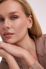 Altın Klasik Halat Burgu Halka Küpe