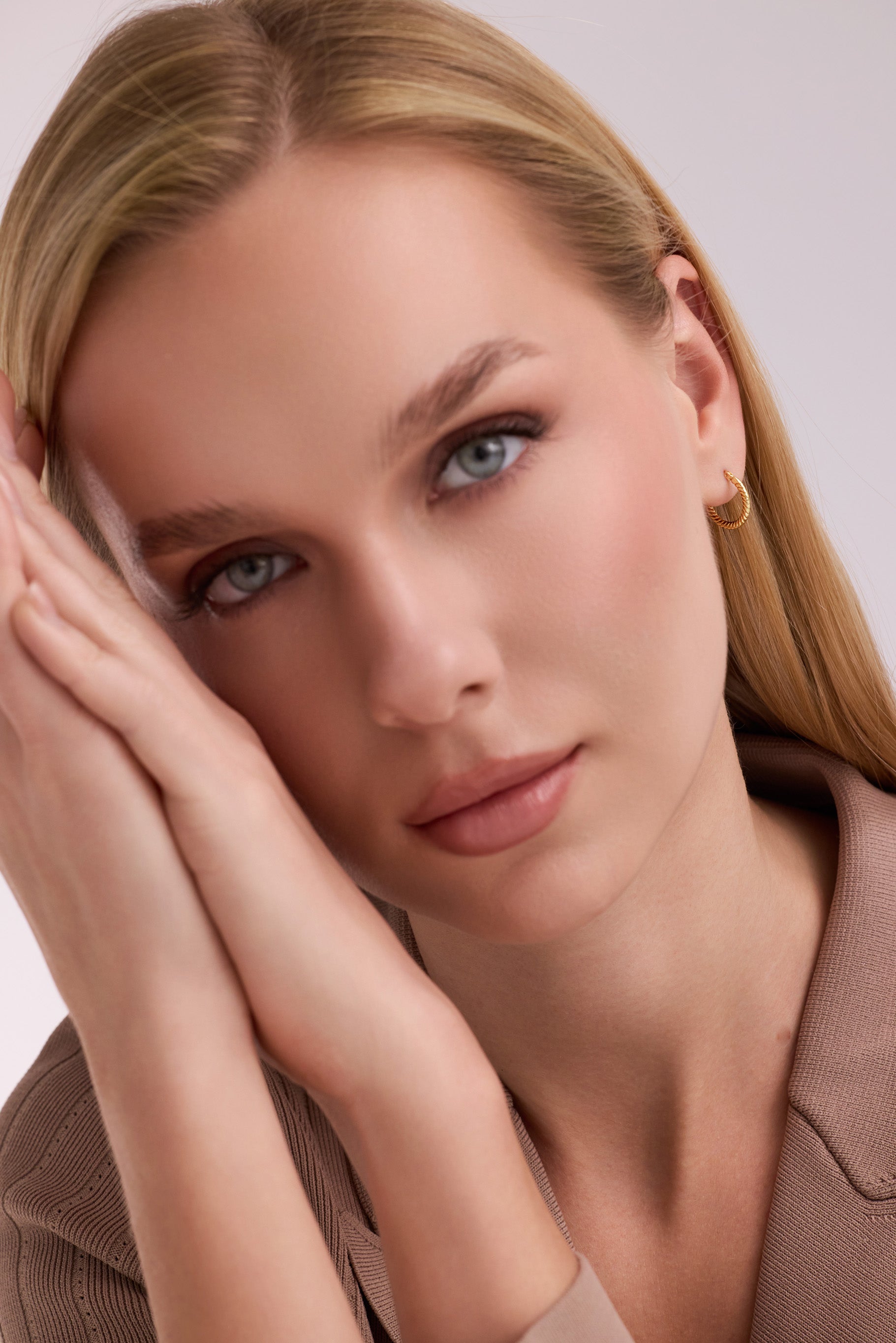 Altın Klasik Halat Burgu Halka Küpe