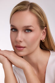 Altın Kabartma Desenli Altın Küpe