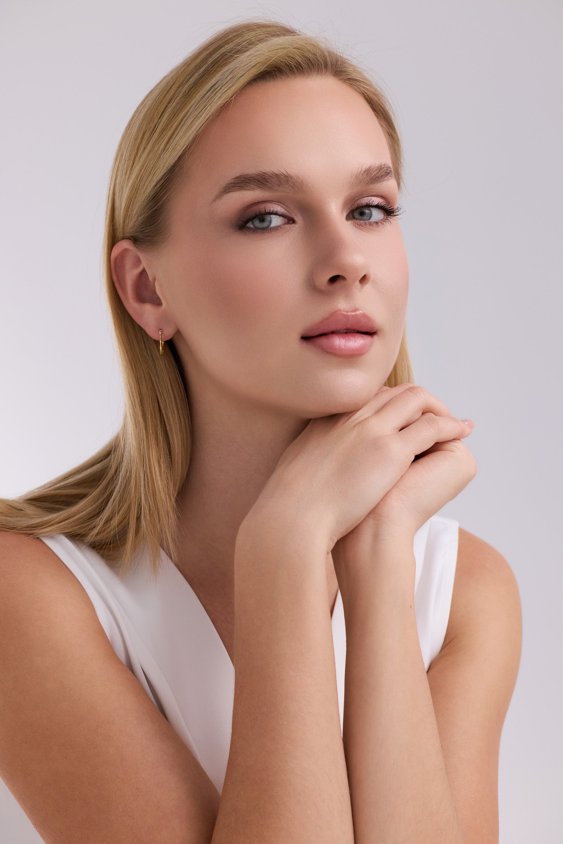 Altın Bambu Model Halka Küpe