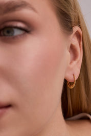 Altın Bambu Model Halka Küpe