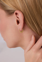 Altın Bambu Model Halka Küpe