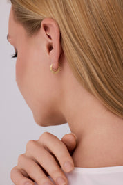 Halat Çerçeveli Modern Oval Küpe