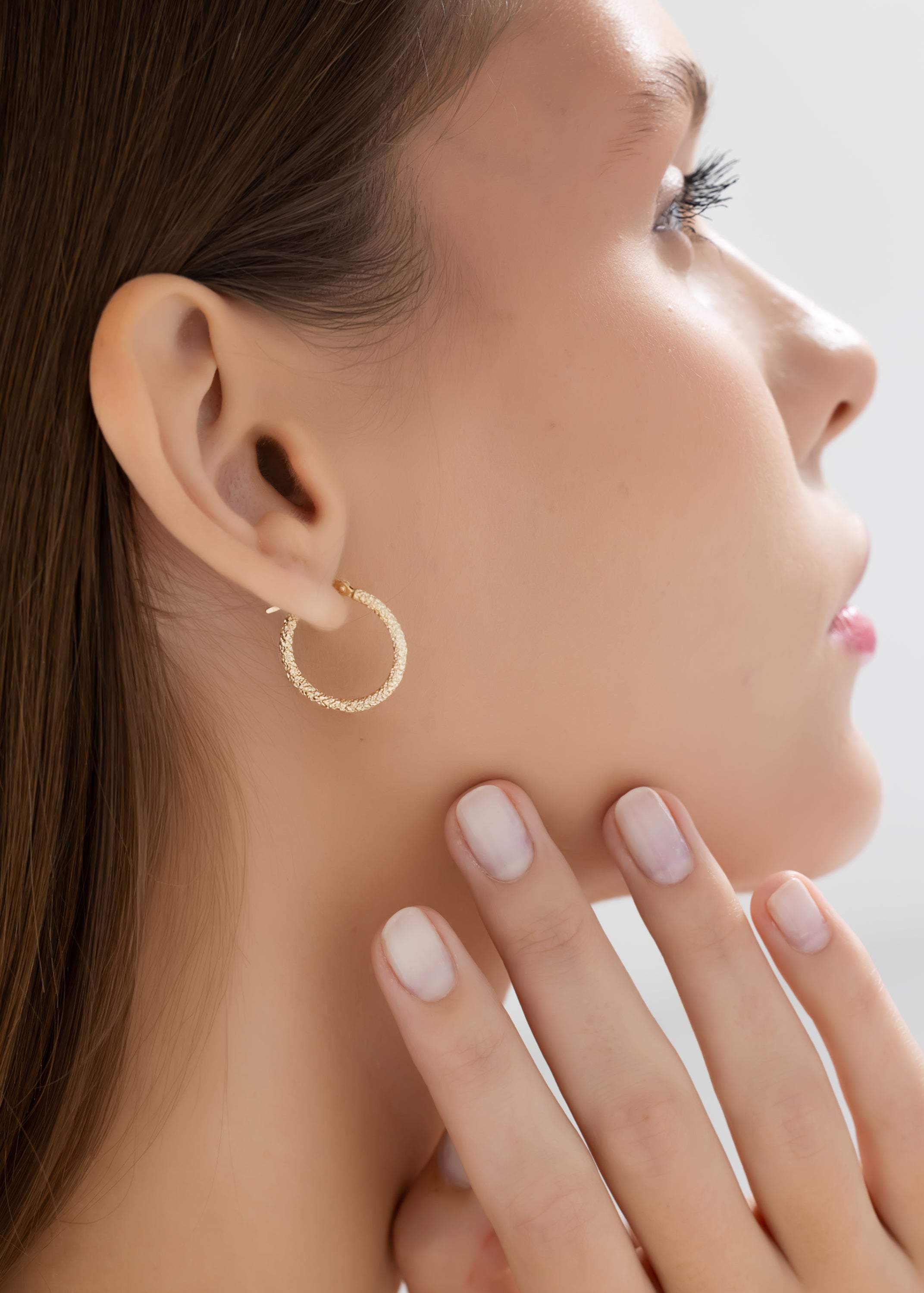 Kum Desenli Halka Küpe