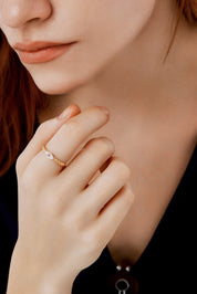 Pembe Taşlı Nazar Gözü Tasarım Burgu Yüzük