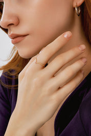 Pembe Taşlı Minimal Burgu Yüzük