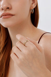 Taşlı Zincir Tasarım Yüzük