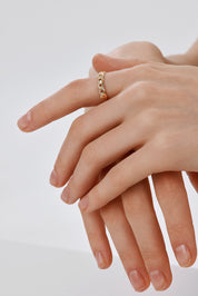 Taşlı Zincir Tasarım Yüzük