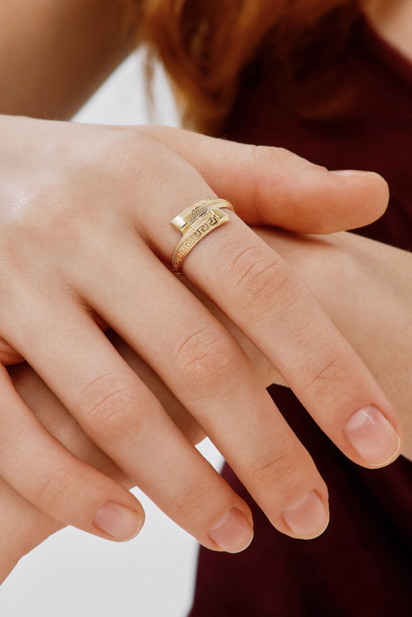 Antik Desenli Sarmal Yüzük