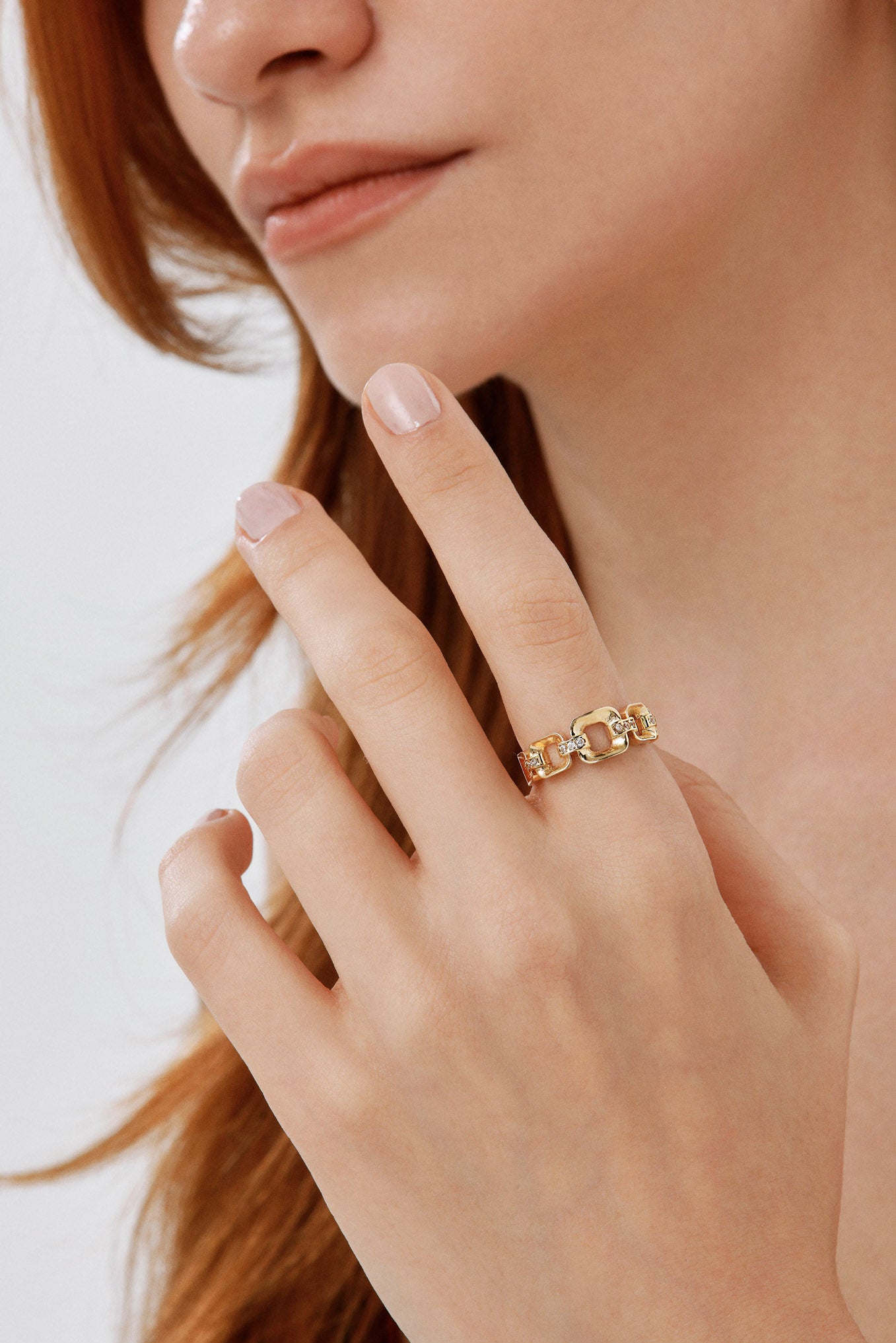 Geometrik Taş Detaylı Modern Yüzük