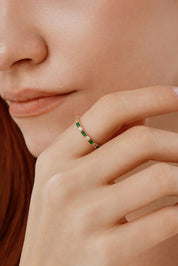 Geometrik Işıltılı Renkli Sıralı Yüzük