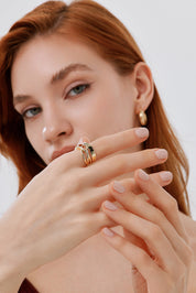 Geniş Bantlı Asimetrik Çapraz Tasarım Yüzük