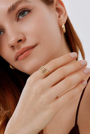 Dörtlü Katman Modern Tasarım Yüzük