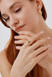 İkili Çapraz Formlu Modern Tasarım Yüzük