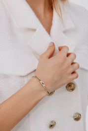 Sade Zincir Gövdeli Taşlı Kilit Bileklik