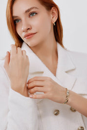 Sade Zincir Gövdeli Taşlı Kilit Bileklik