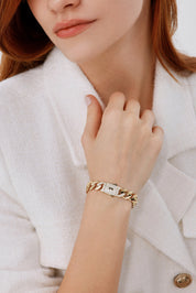 Sade Zincir Gövdeli Taşlı Kilit Bileklik