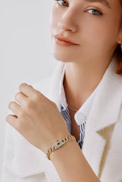 Tamamı Taşlı Lüks Zincir Bileklik